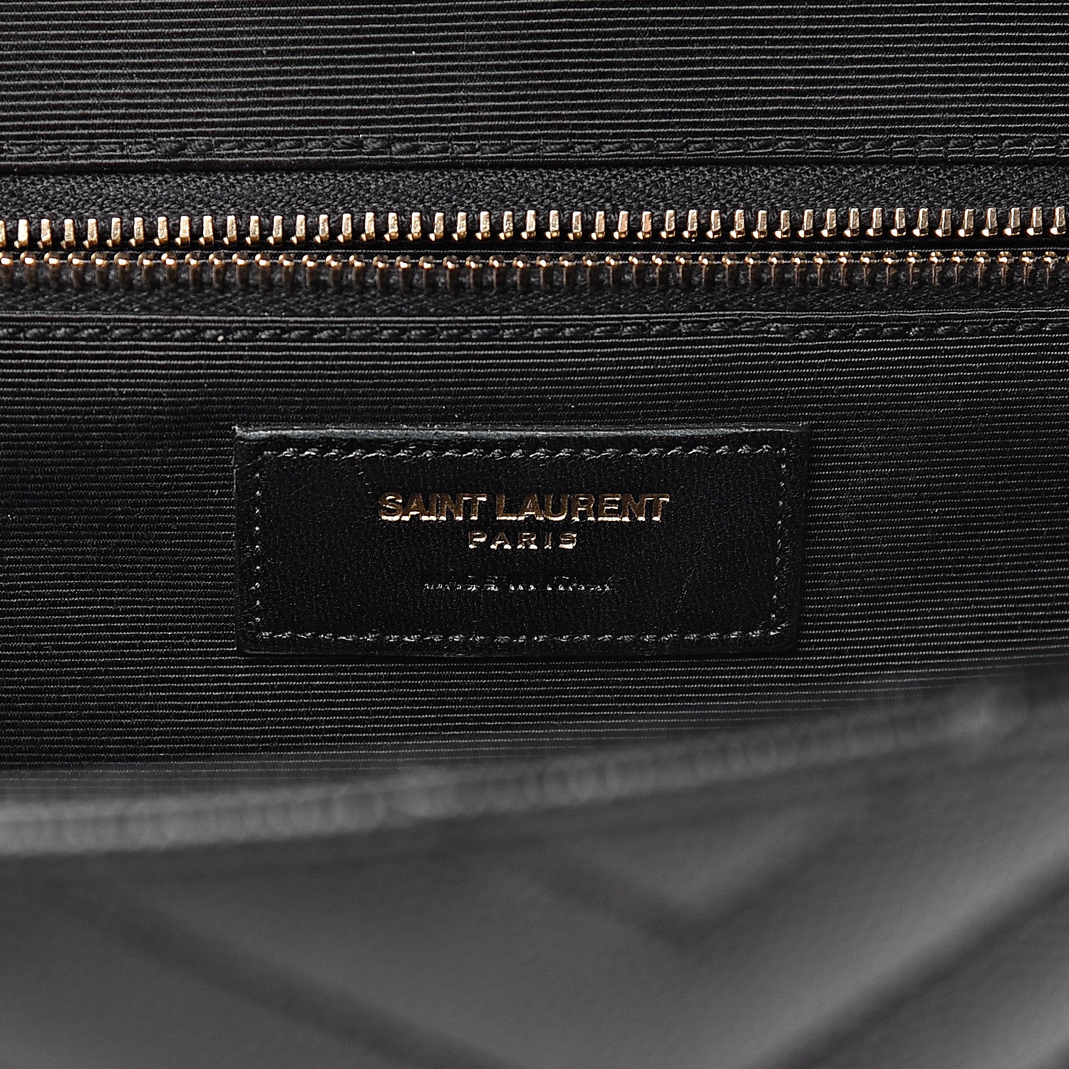 Saint Laurent Grain De Poudre Matelasse Chevron Large Monogram Satchel Black 7 of 20