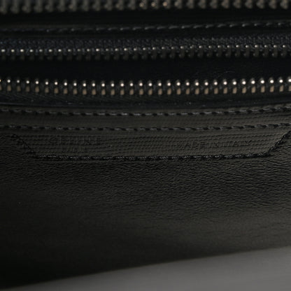 Celine Smooth Calfskin Lizard Embossed Micro Luggage White Black 6 of 17