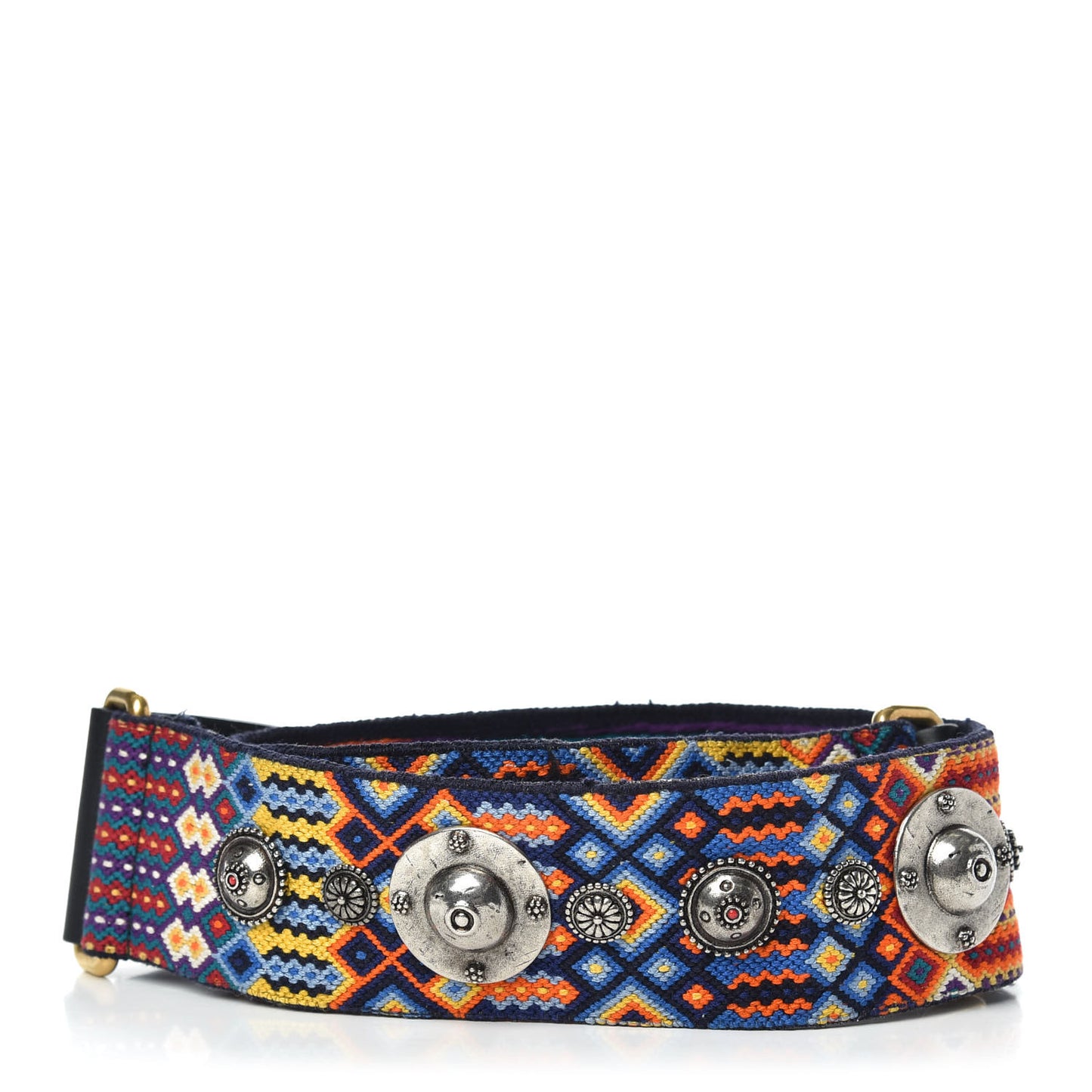 Canvas Embroidered Studded Mexico Shoulder Strap Multicolor