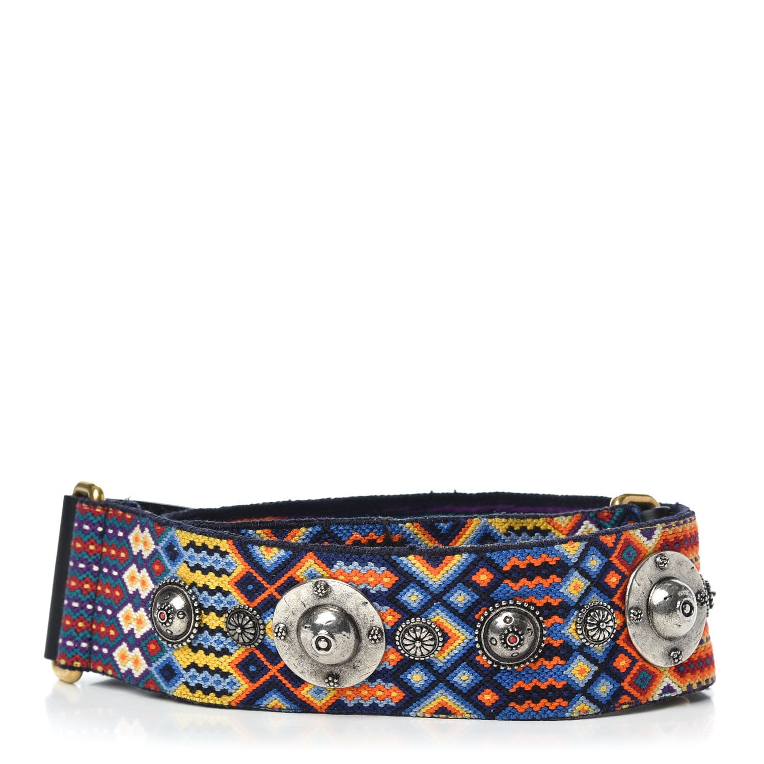 Christian Dior Canvas Embroidered Studded Mexico Shoulder Strap Multicolor 2 of 5