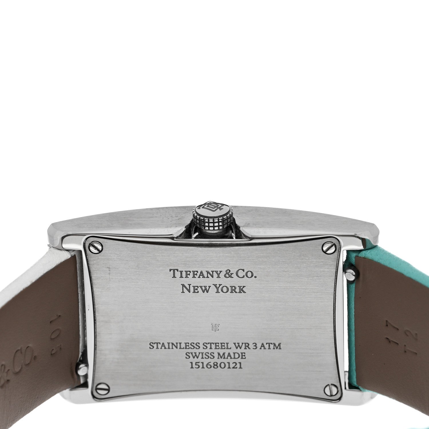 Tiffany Stainless Steel Calfskin 22mm East West 2-Hand Quartz Watch Tiffany Blue 4 of 5