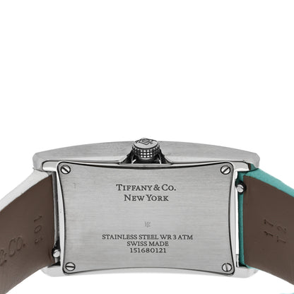 Tiffany Stainless Steel Calfskin 22mm East West 2-Hand Quartz Watch Tiffany Blue 4 of 5