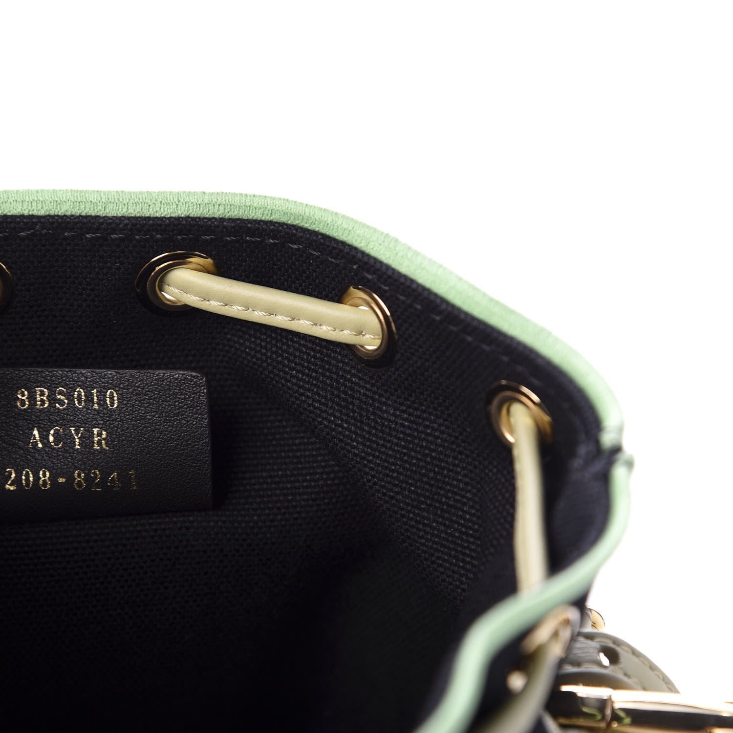 Fendi Canvas Vitello Century F is Fendi Psychedelic Flowers Embroidered Mini Mon Tresor Bucket Bag Verde Mandorlo Multicolor 10 of 11