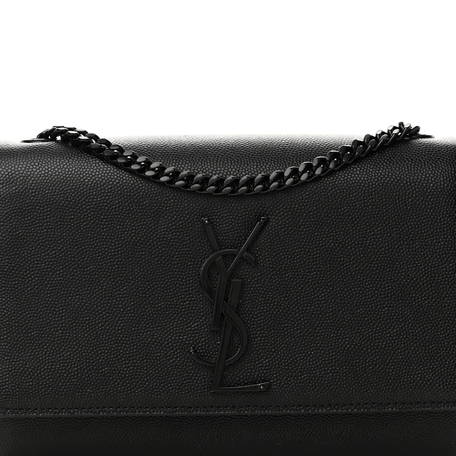Saint Laurent Grain De Poudre Small Monogram Monochrome Kate Satchel Black 7 of 9