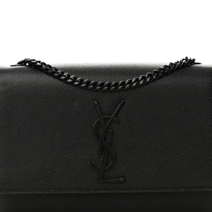 Saint Laurent Grain De Poudre Small Monogram Monochrome Kate Satchel Black 7 of 9