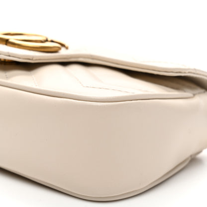 Gucci Calfskin Matelasse Super Mini GG Marmont Shoulder Bag White 10 of 10