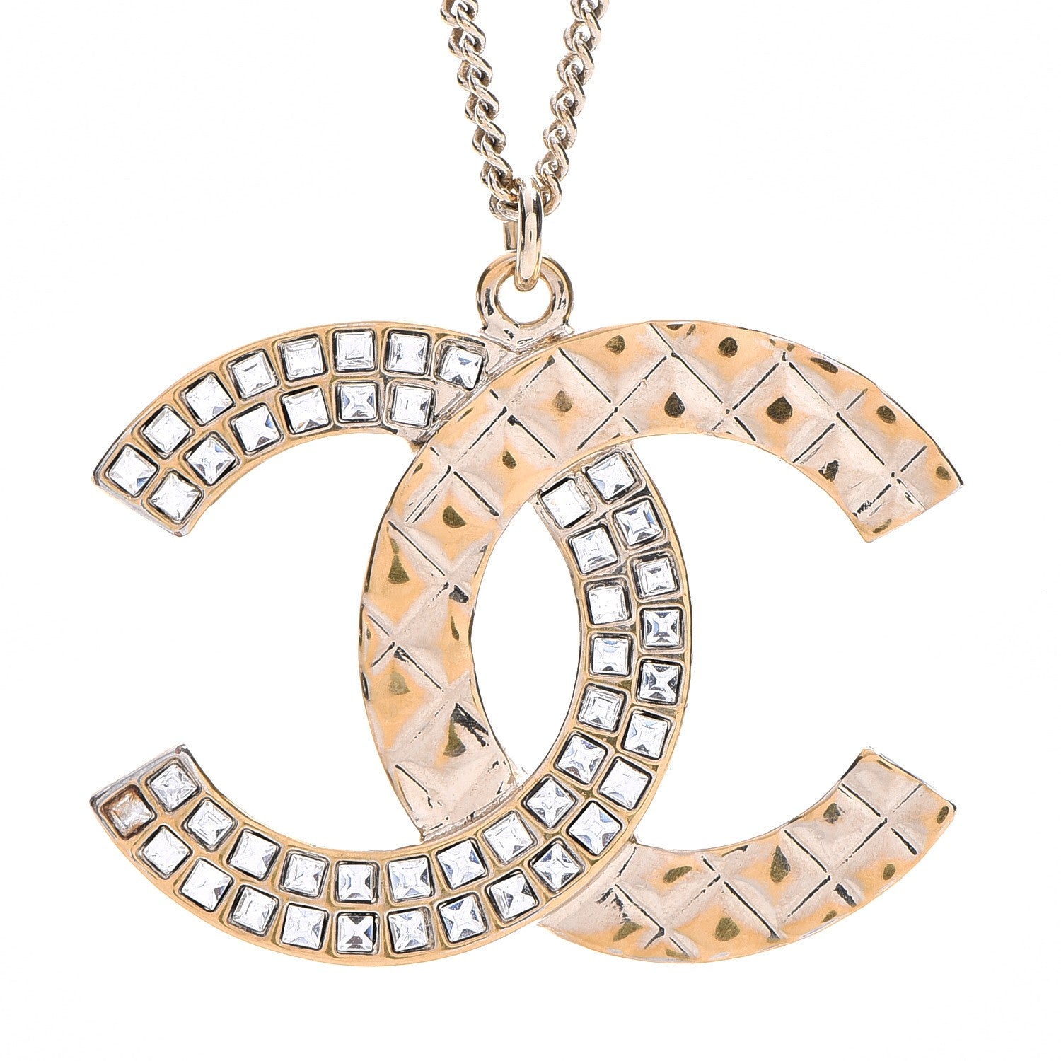 Chanel Baguette Crystal CC Necklace Gold 5 of 6