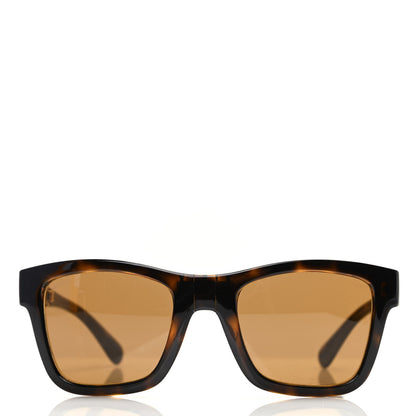 Chanel Nylon Metal Square Folding Sunglasses 6053 Tortoise 2 of 8