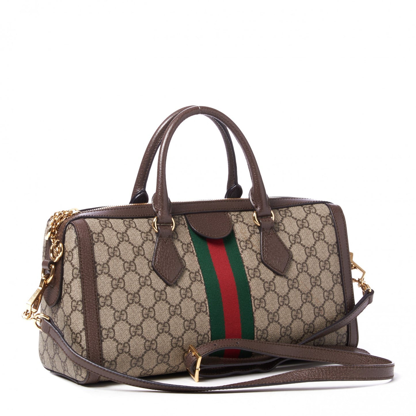 GG Supreme Monogram Web Medium Ophidia Boston Brown