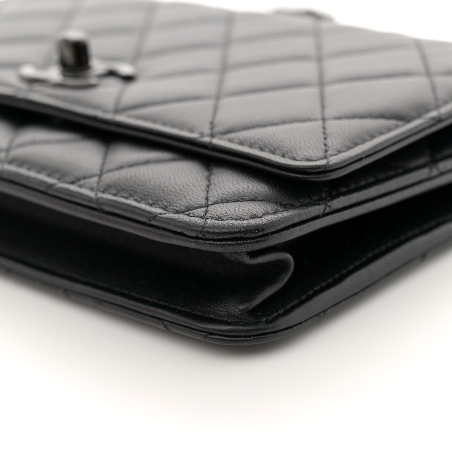 Chanel Lambskin Quilted Trendy CC Wallet On Chain WOC So Black 10 of 11