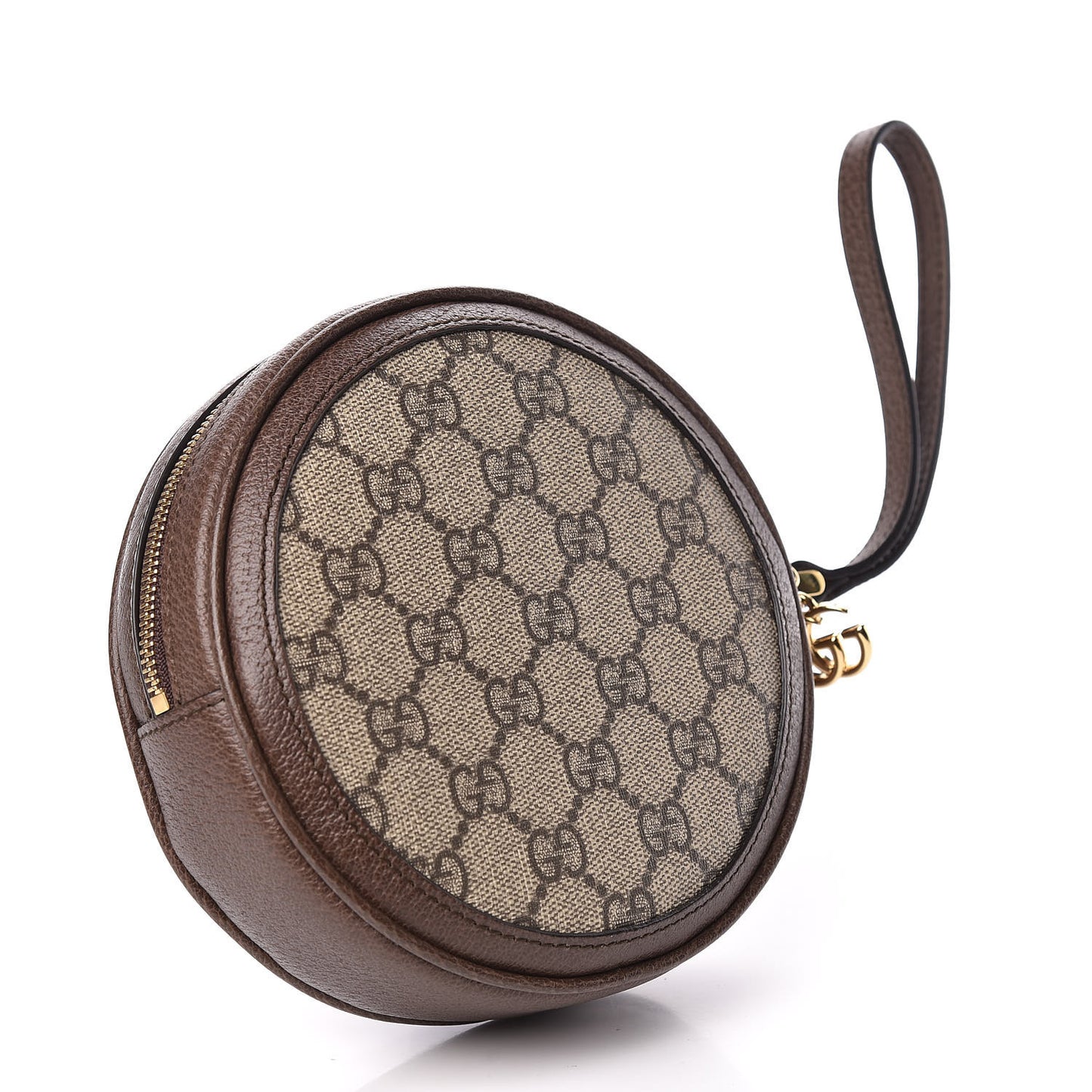 GG Supreme Monogram Web Ophidia Circle Wristlet Beige New Acero