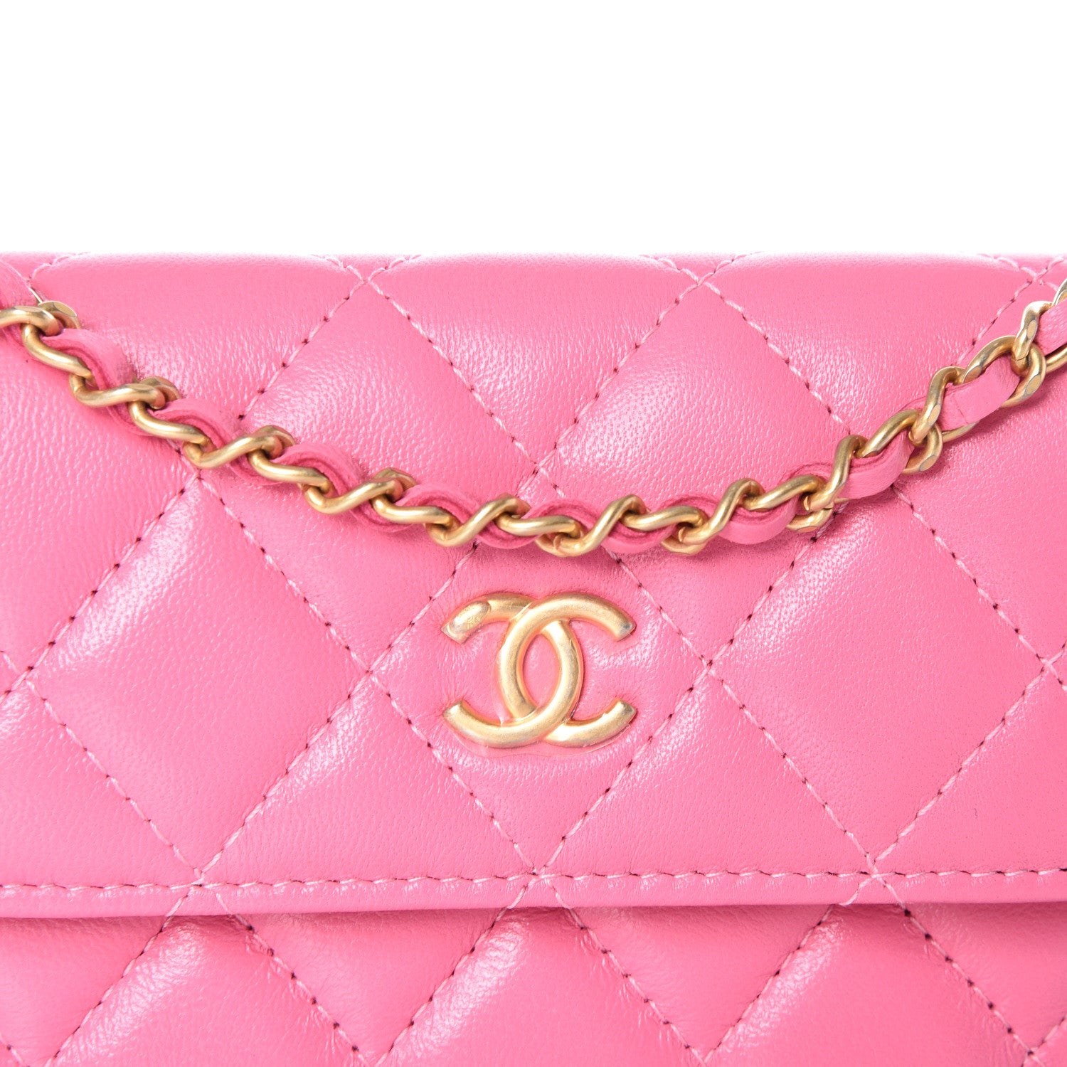 Chanel Lambskin Quilted Pearl Crush Clutch With Chain Pink 10 of 11