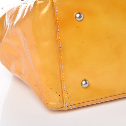 Chanel Patent Quilted Petit Timeless Tote PTT Yellow 34 of 39