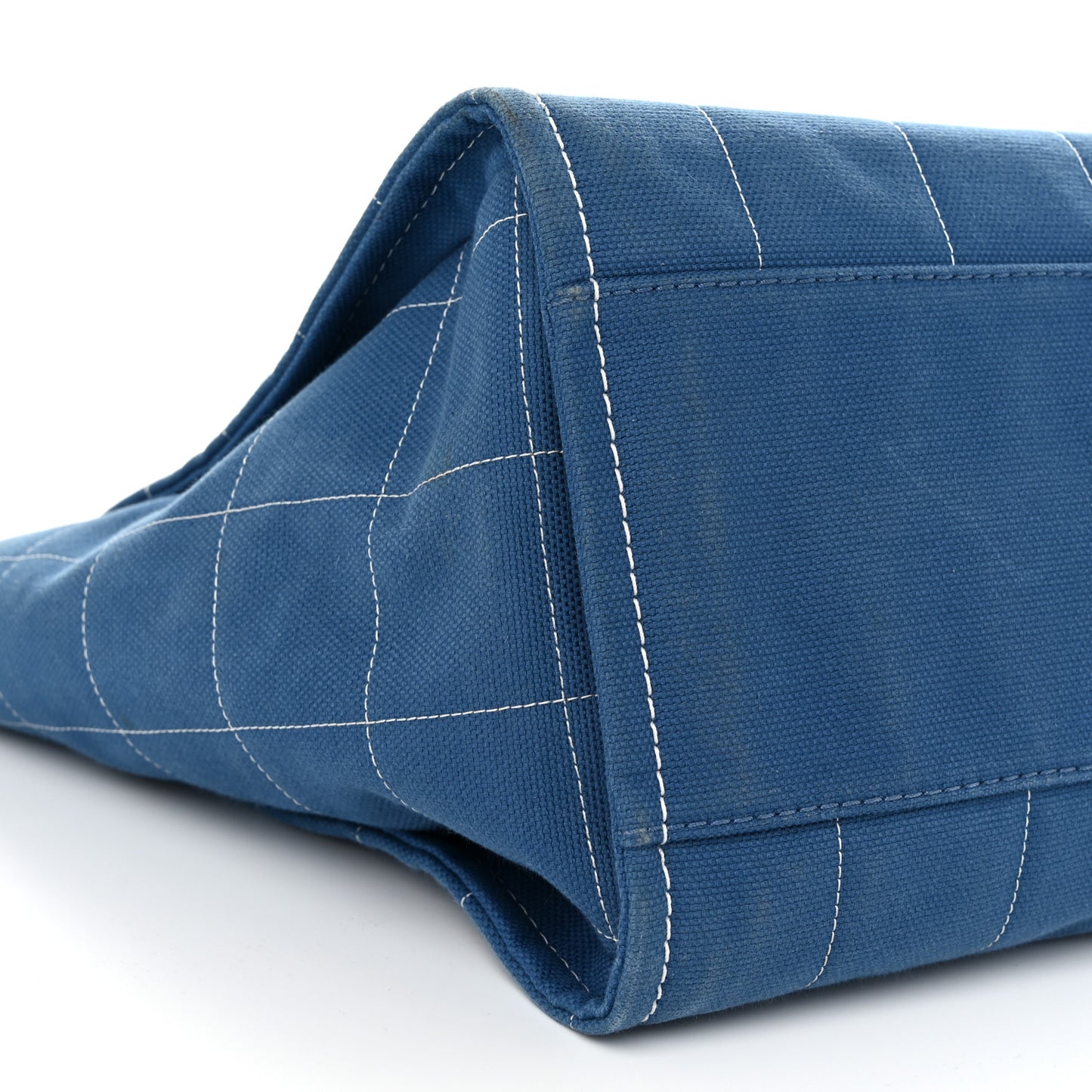 Cotton Medium Deauville Tote Blue White