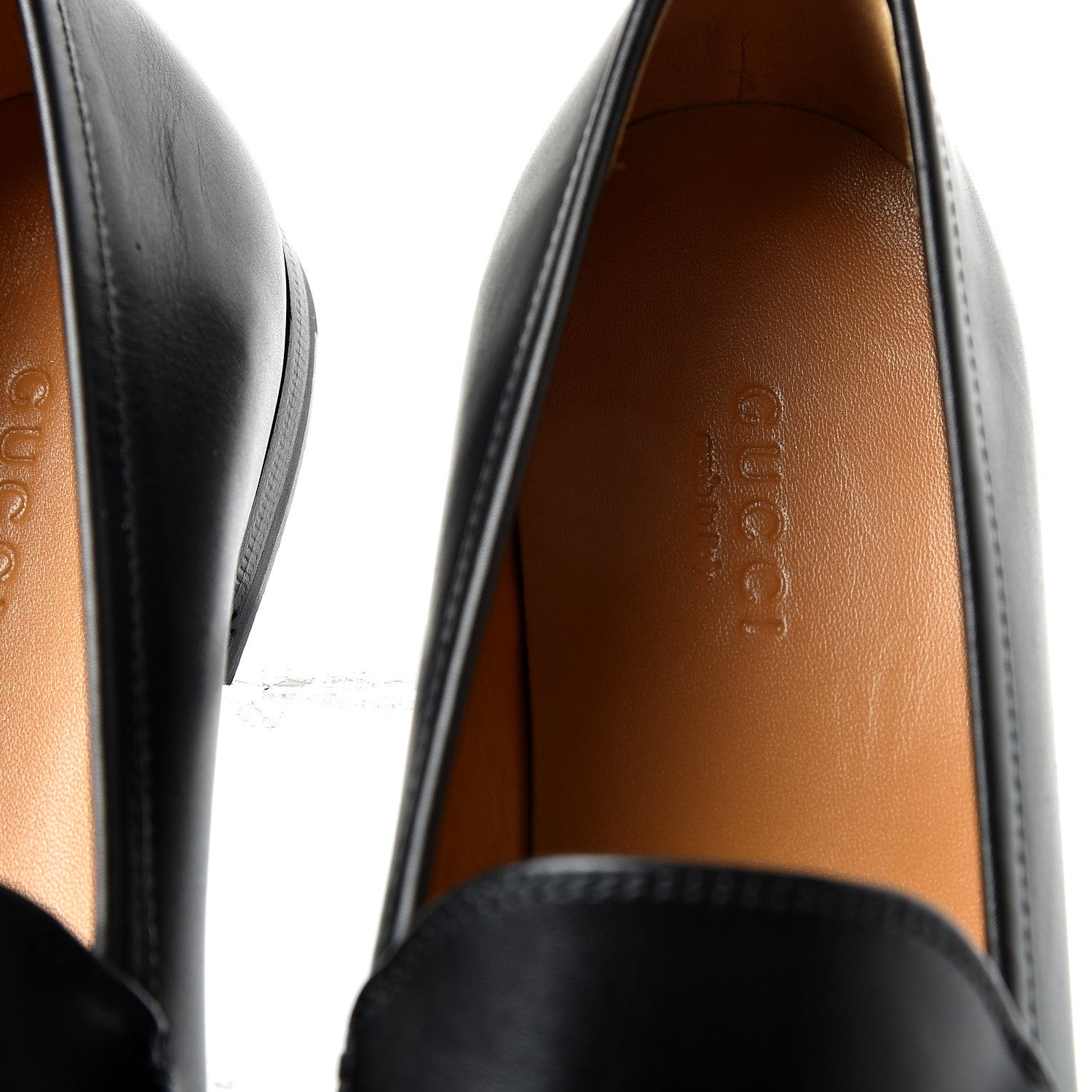 Gucci Calfskin Womens Jordaan Loafers 36.5 Black 6 of 10