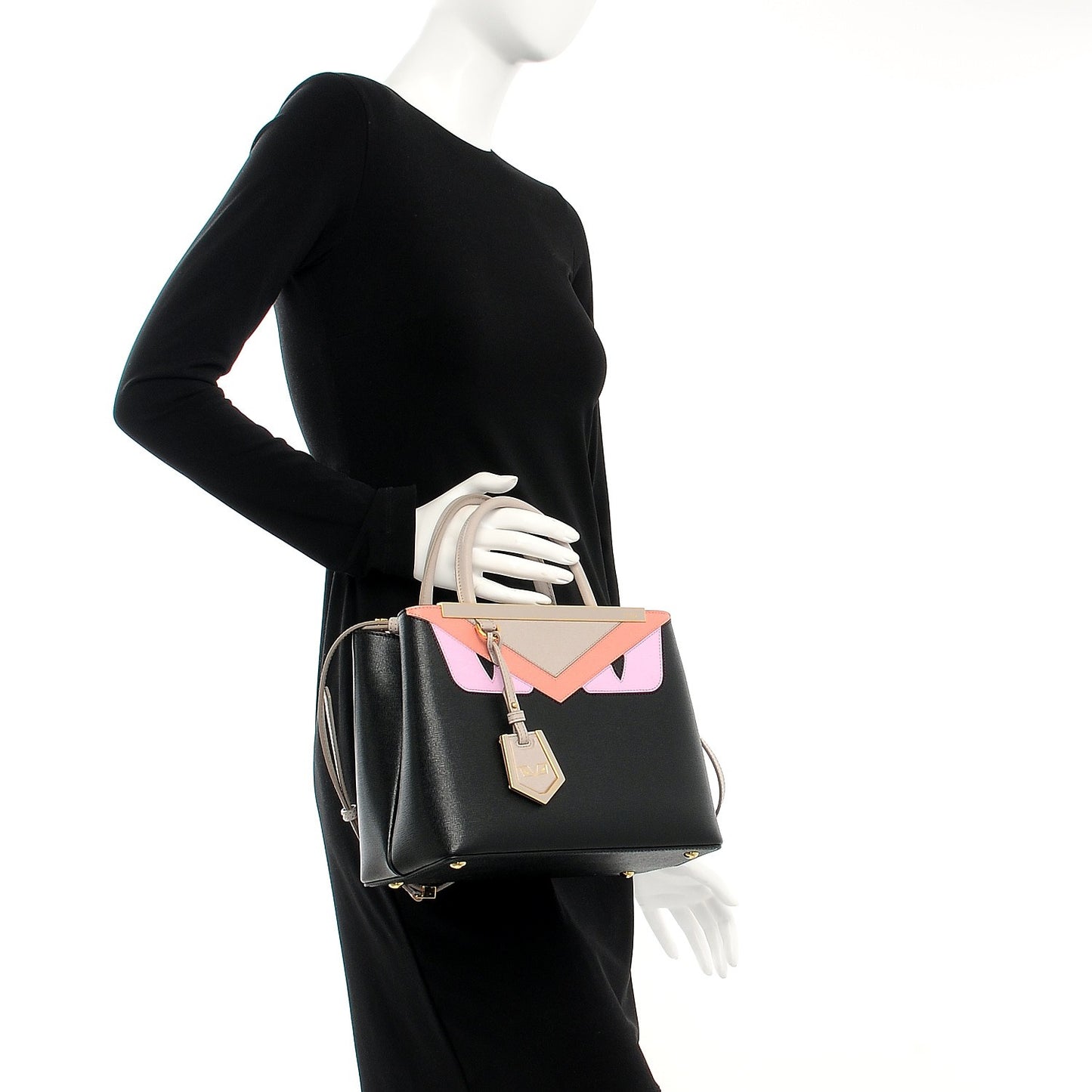 Vitello Elite Monster Petite 2Jours Tote Multicolor Black Grigio Polvere Multicolor