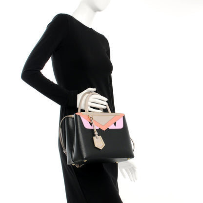 Fendi Vitello Elite Monster Petite 2Jours Tote Multicolor Black Grigio Polvere Multicolor 3 of 9