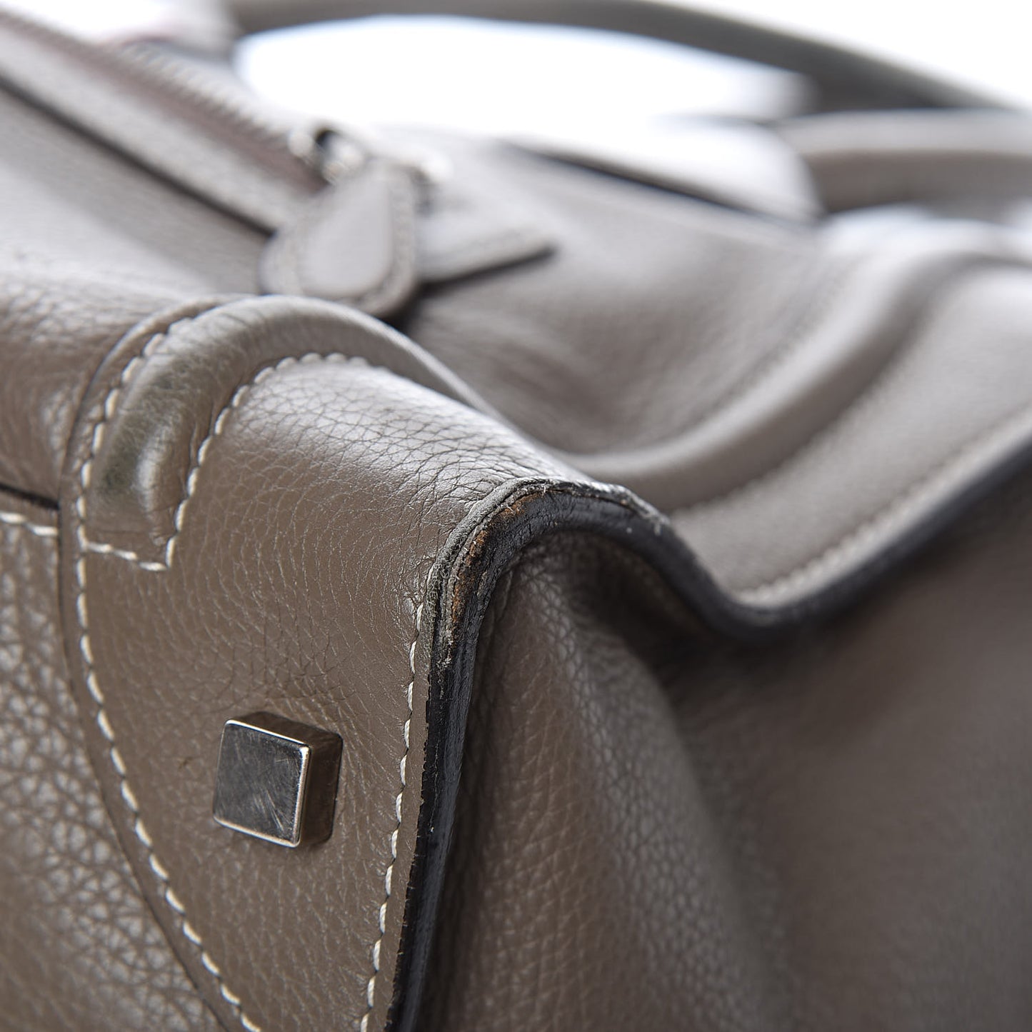 Drummed Calfskin Mini Luggage Souris
