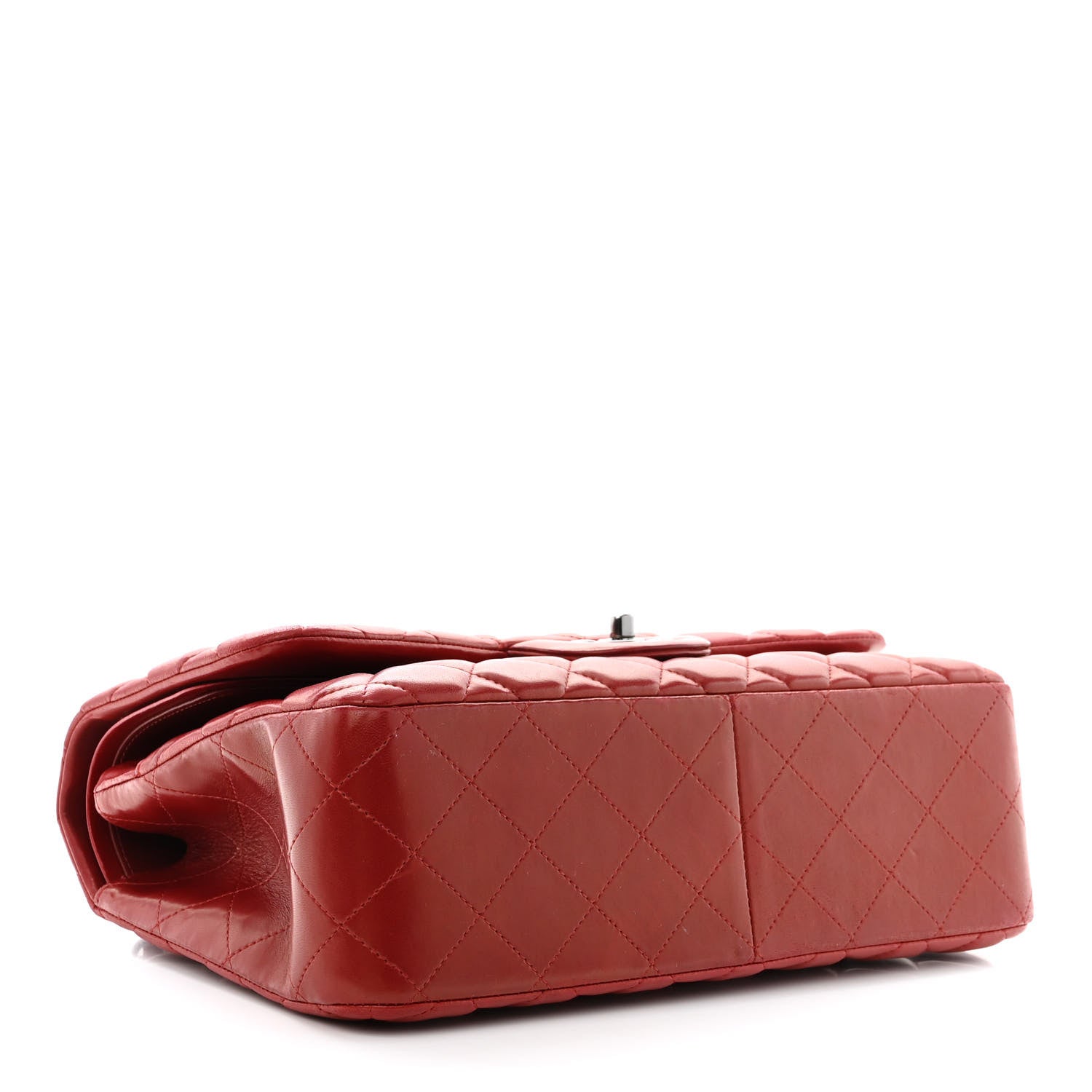 Chanel Lambskin Quilted Jumbo Double Flap Red 4 of 13