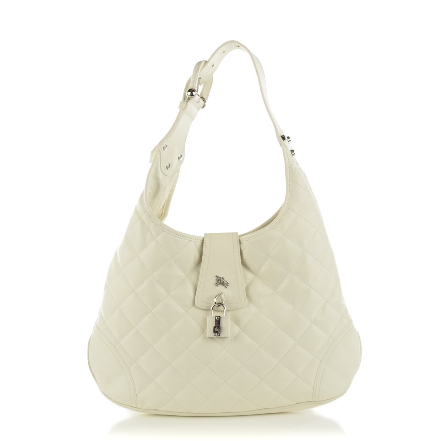 Calfskin Quilted Brook Hobo White