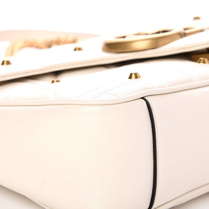 Gucci Calfskin Matelasse Studded Medium GG Marmont Shoulder Bag White 8 of 8