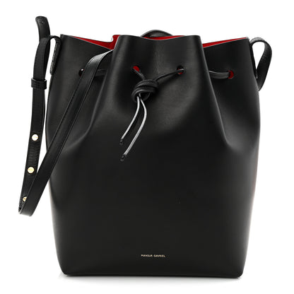 Mansur Gavriel Vegetable Tanned Calfskin Bucket Bag Black Flamma 1 of 11
