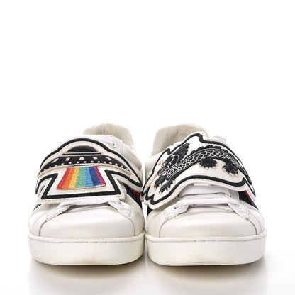Gucci Calfskin Ayers Web UFO Dragon Embroidered Mens Ace Sneakers 7 White 2 of 17