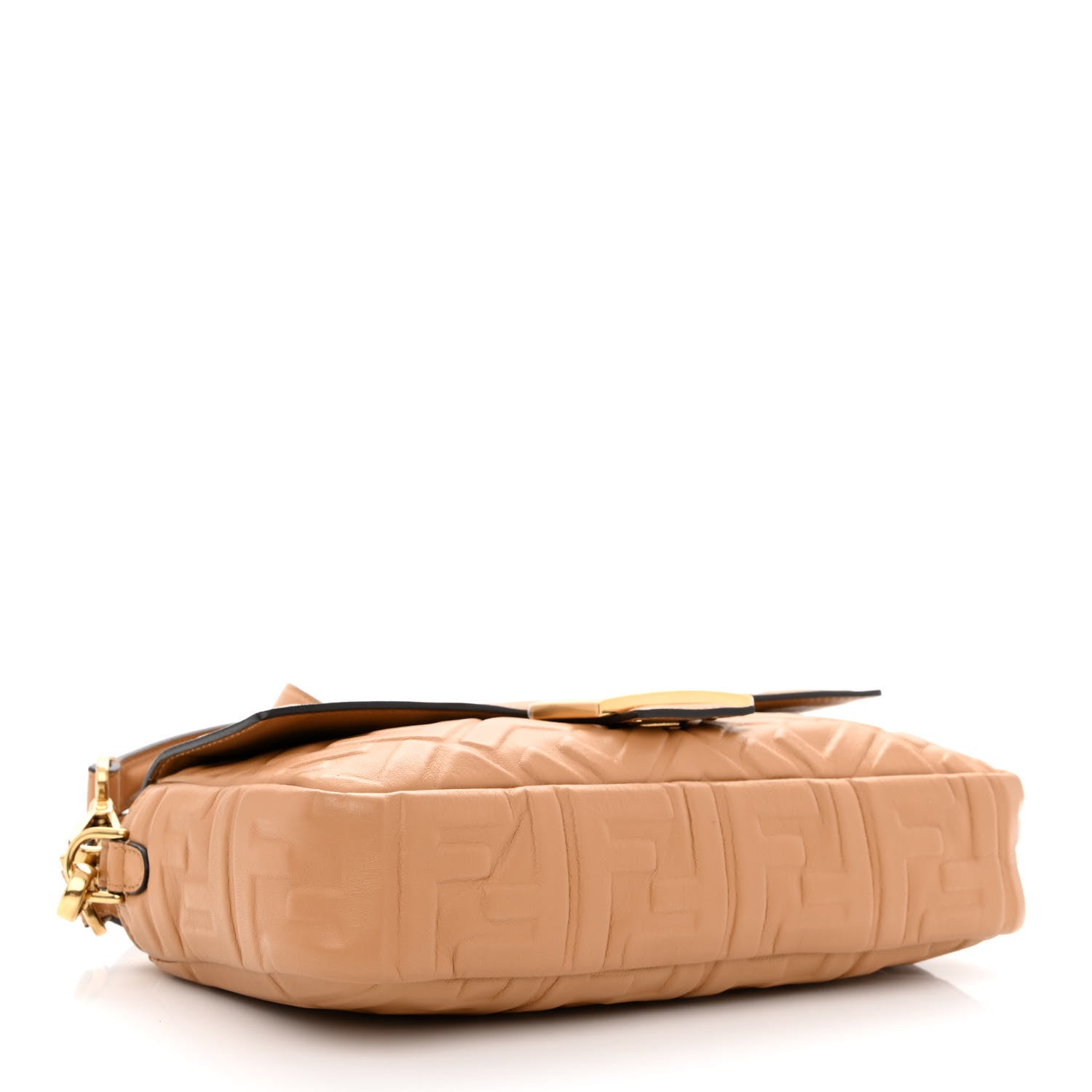 Fendi Nappa FF 1974 Embossed Baguette Miele Scuro 4 of 10