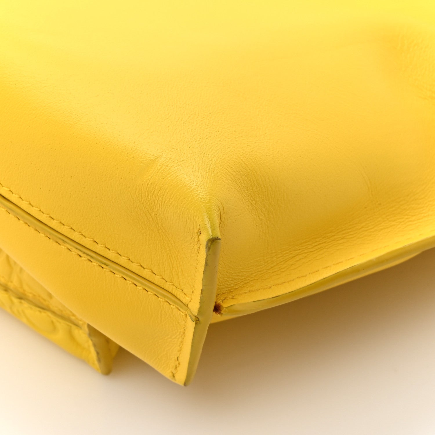 Loewe Calfskin Embossed Large Double Amarillo Pouch Yellow 16 of 17