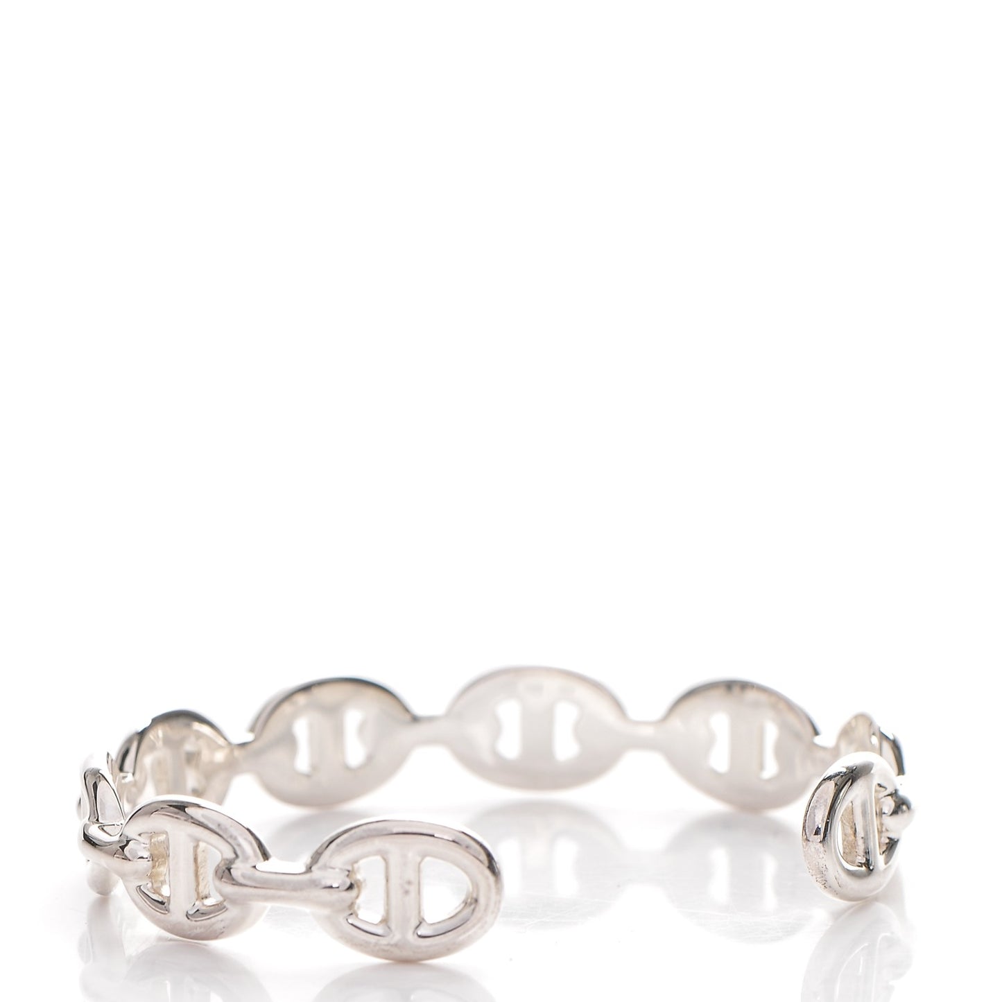 Sterling Silver MM Chaine d'Ancre Enchainee Cuff Bracelet SH
