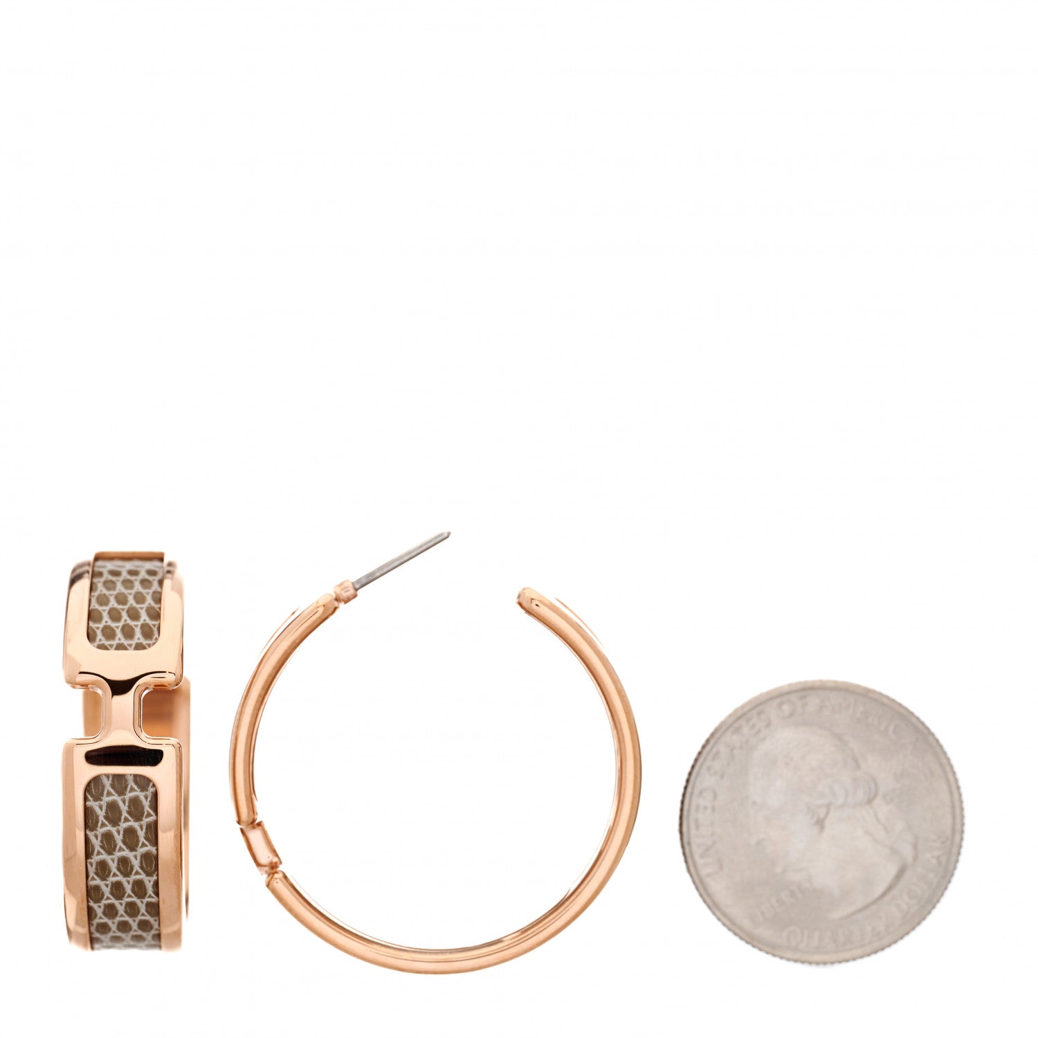 Hermes Lizard Olympe Earrings Ficelle 2 of 5