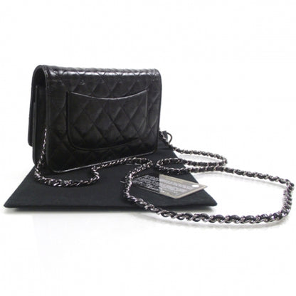 Chanel Striped Reissue Wallet On Chain Black 3 of 11