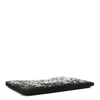Chanel Canvas Studded CC Medium Cosmetic Pouch Black 3 of 4