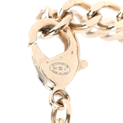 Chanel Crystal Chain CC Link Necklace Gold Silver 4 of 5