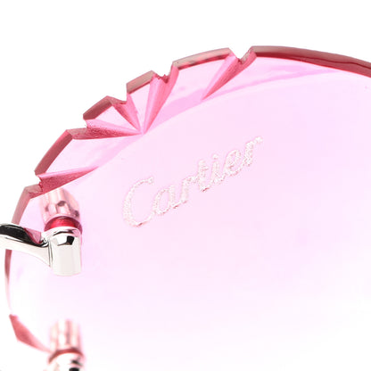 Cartier Metal Rimless Heart Sunglasses CA5F02AE Pink Yellow 8 of 9