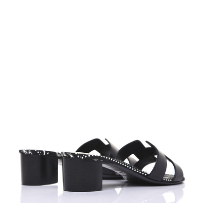 Hermes Calfskin Oasis Sandals 36.5 Black 4 of 11