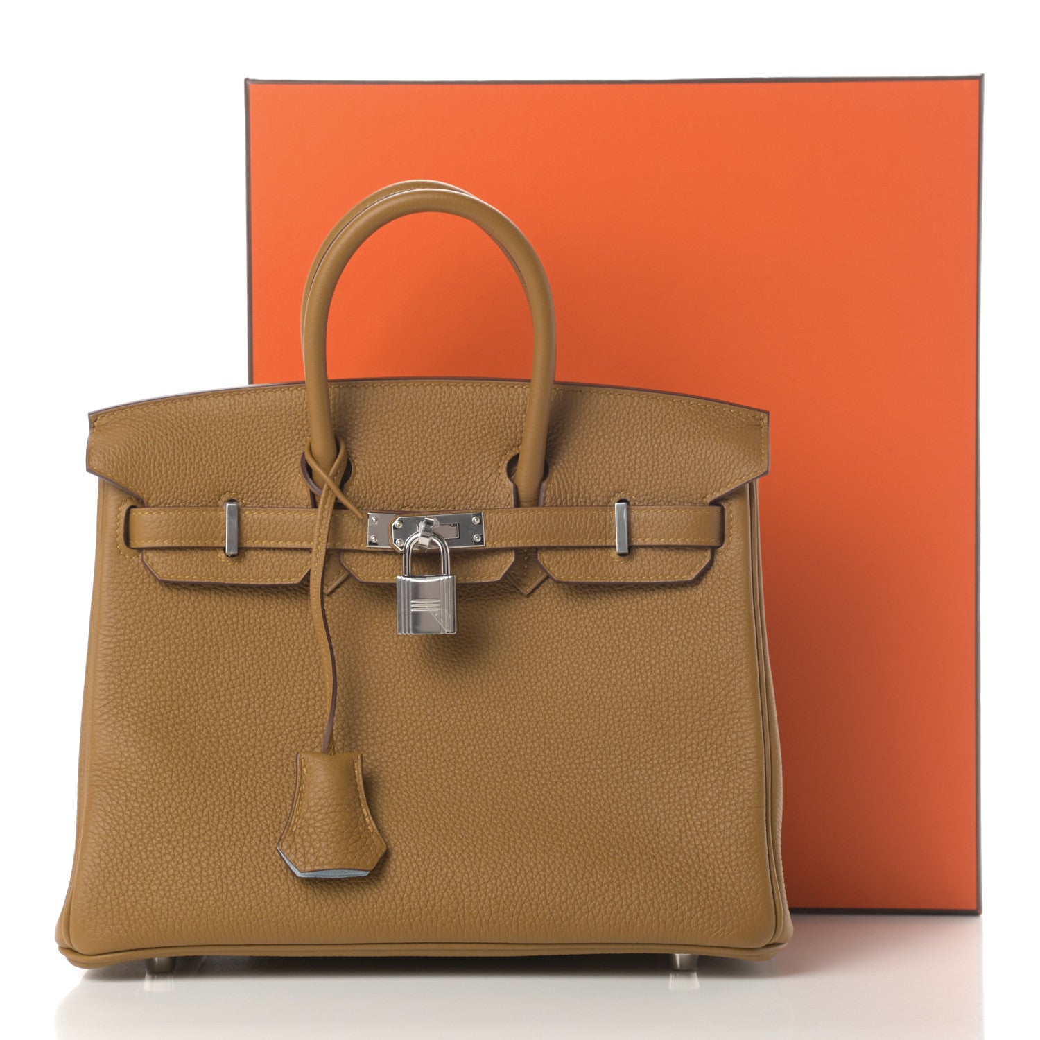 Hermes Togo Verso Birkin 25 Bronze Dore Bleu Brume 11 of 11