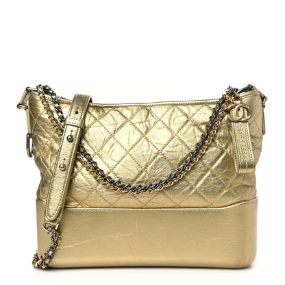 Chanel Metallic Aged Calfskin Quilted Medium Gabrielle Gold 1 of 9