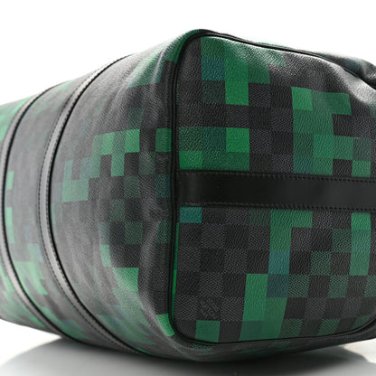 Louis Vuitton Damier Graphite Pixel Keepall Bandouliere 50 Vert 9 of 17