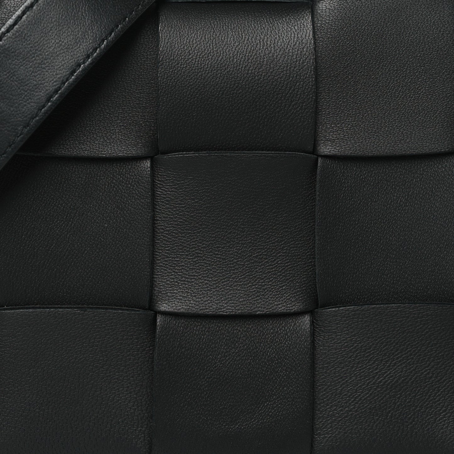 BOTTEGA VENETA Lambskin Maxi Intrecciato Cassette Crossbody Bag Black
