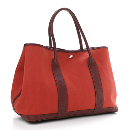Hermes Chevron Herringbone Toile Negonda Garden Party 36 Rouge Tomate Rouge H 3 of 12