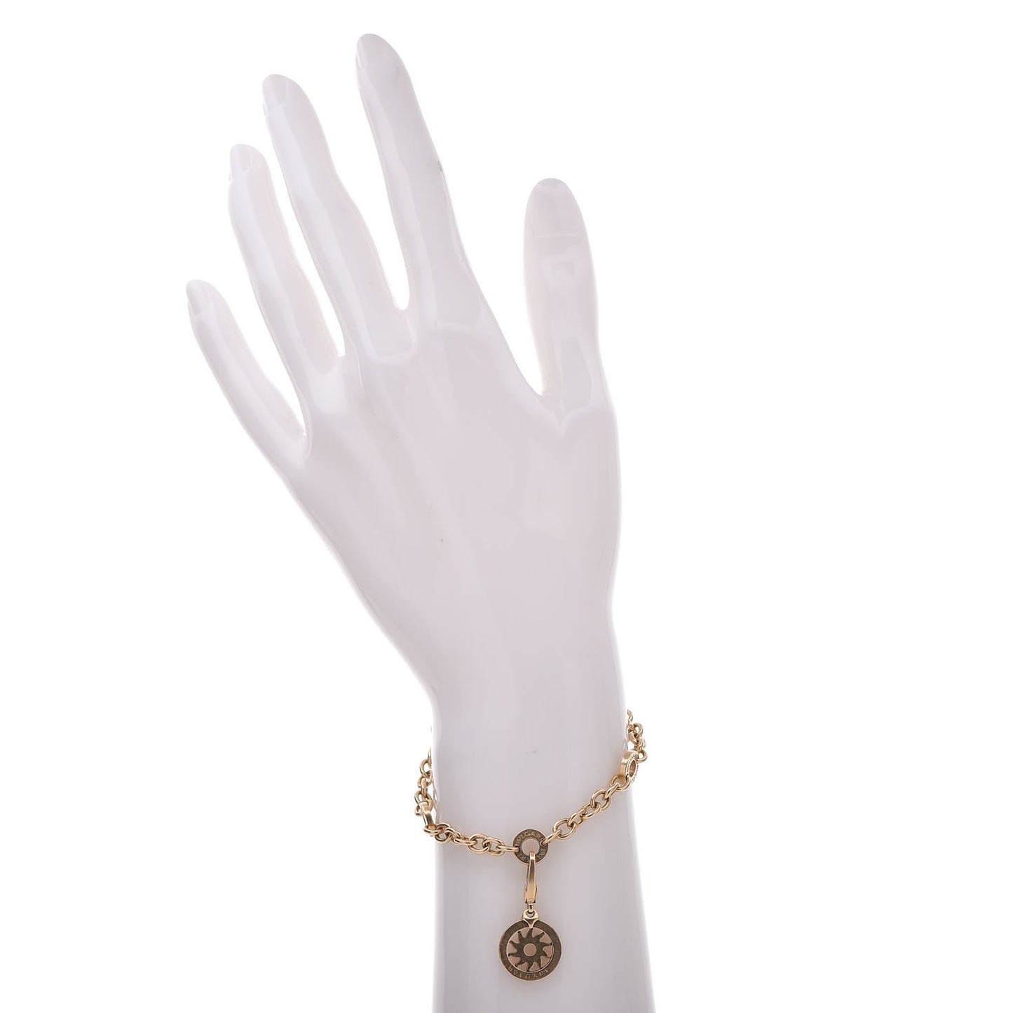18K Yellow Gold Tondo Sole Charm Bracelet