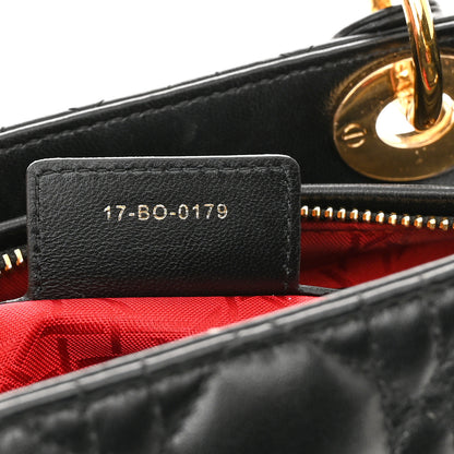 Christian Dior Lambskin Cannage Medium Lady Dior Black 7 of 10