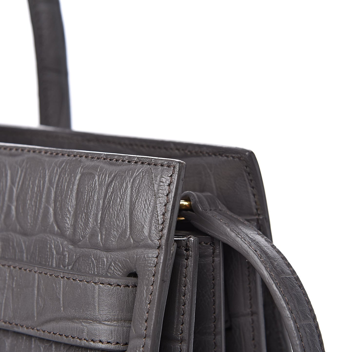Calfskin Crocodile Embossed Small Sac De Jour Fog