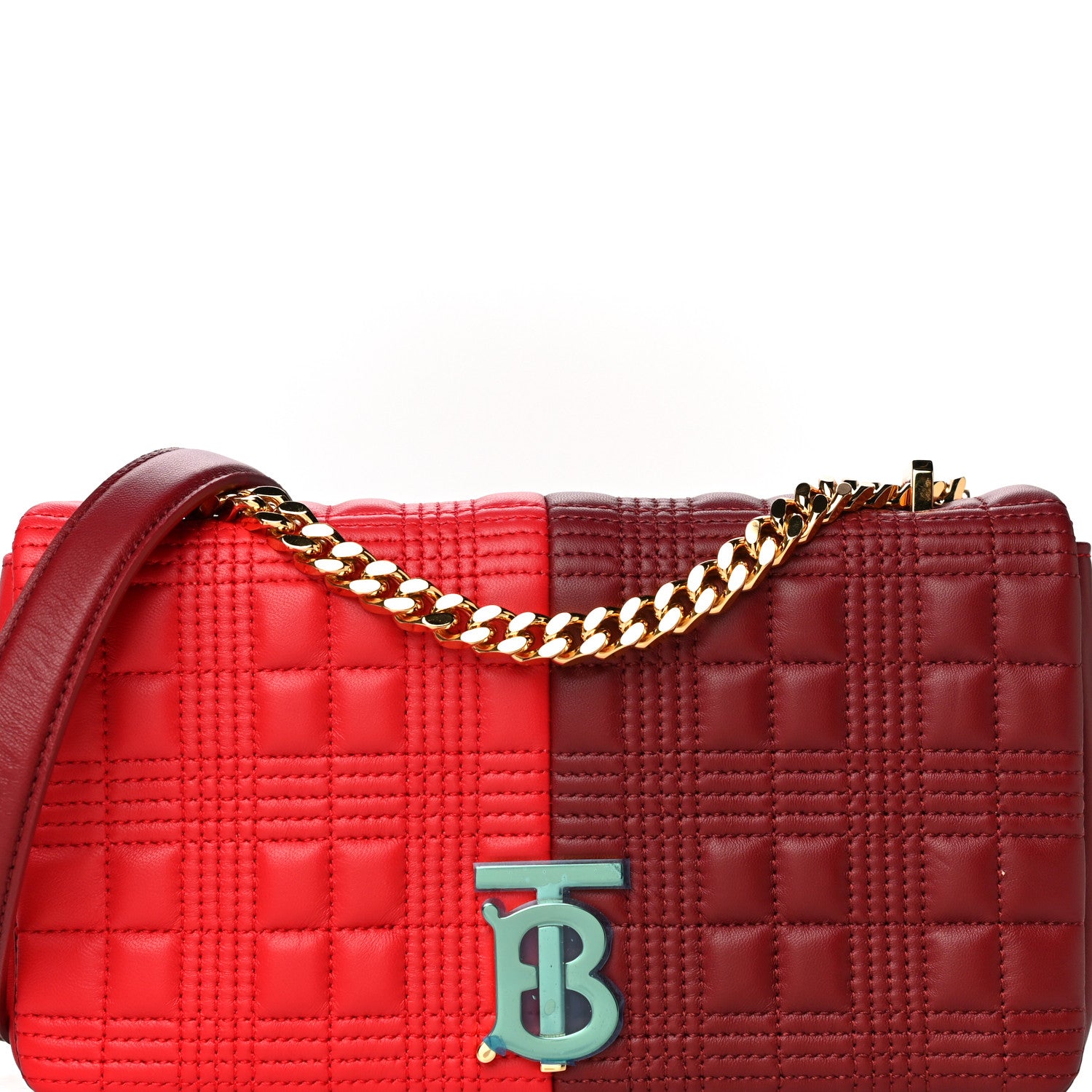 Burberry Lambskin Quilted Small Lola Bag Bright Red Dark Crimson 8 of 10