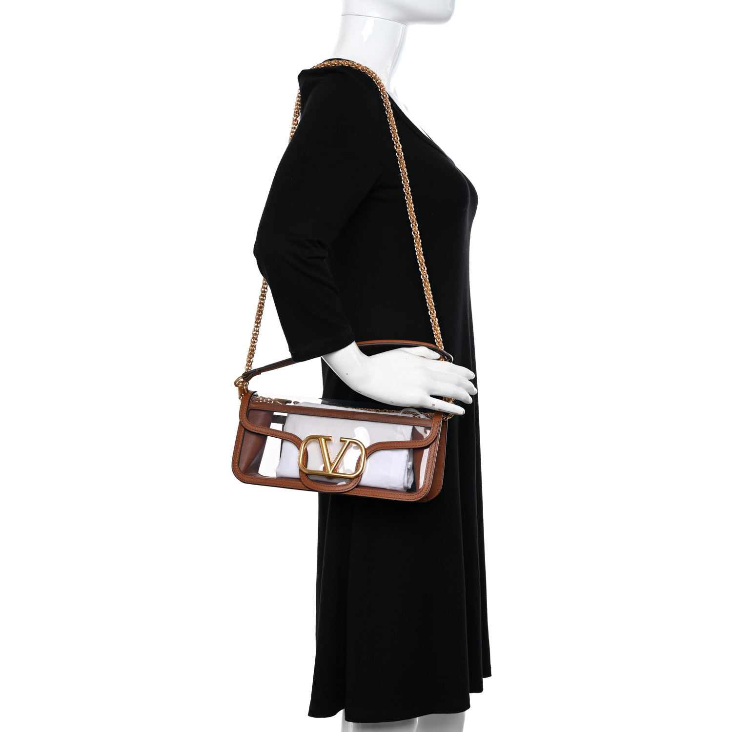 Valentino Garavani PVC Nappa Vlogo Loco Shoulder Bag Trasparente Selleria 2 of 10