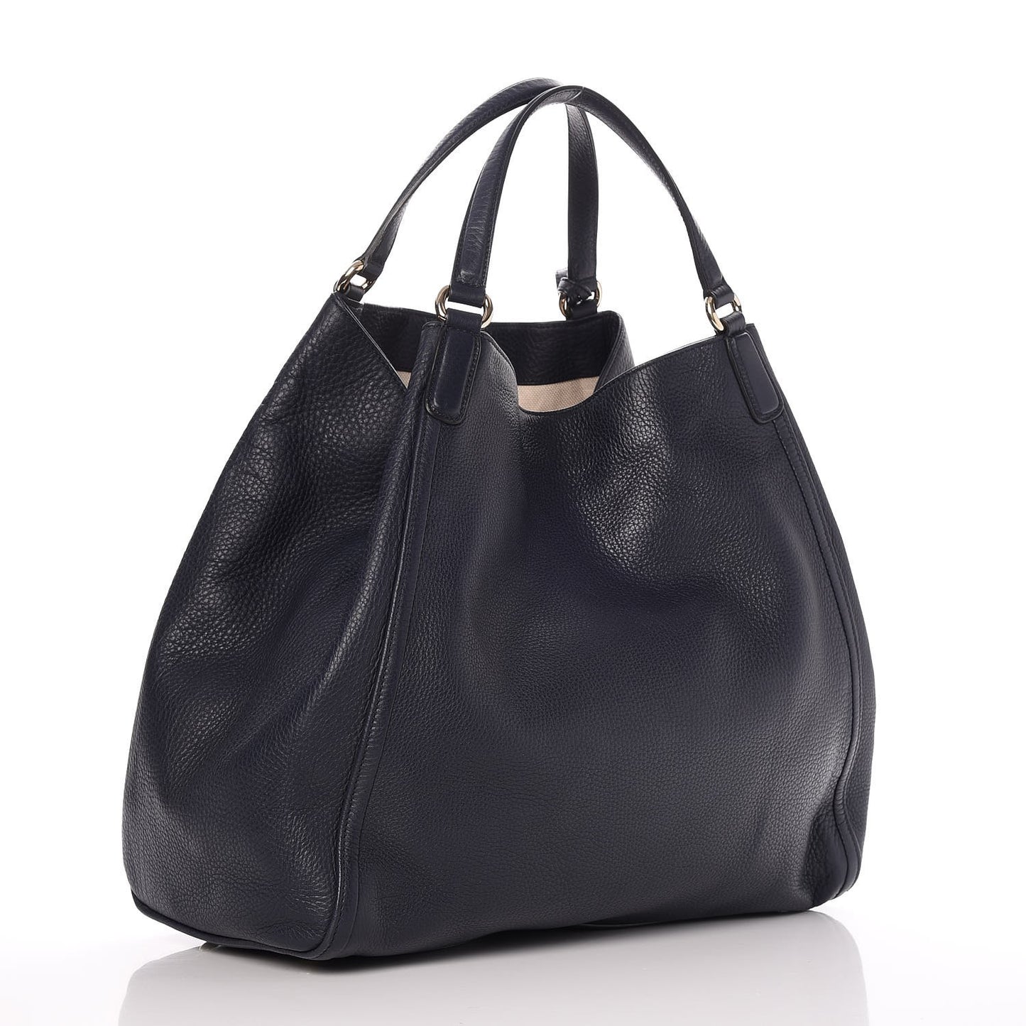 Pebbled Calfskin Large Soho Shoulder Bag Blue