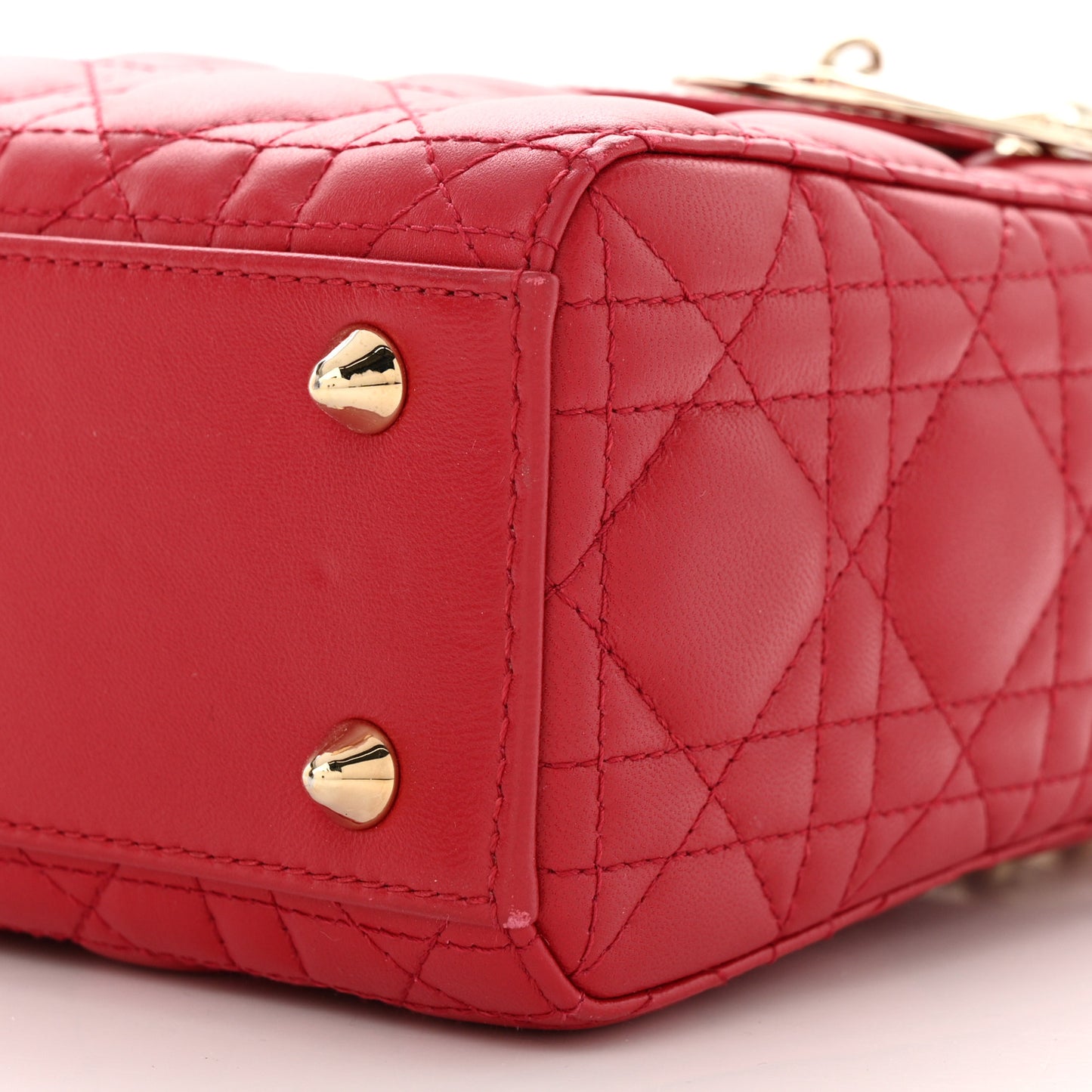 Lambskin Cannage Small My ABCDior Lady Dior Red
