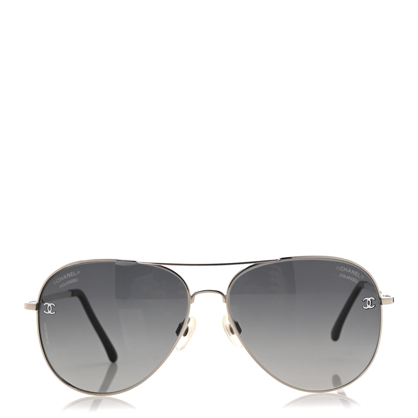 Metal Polarized CC Aviator Sunglasses 4189-T-Q Silver
