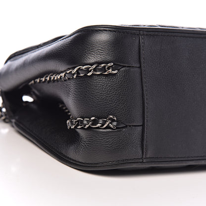 Chanel Calfskin Quilted Medium Frame In Chain Flap Black 8 of 12